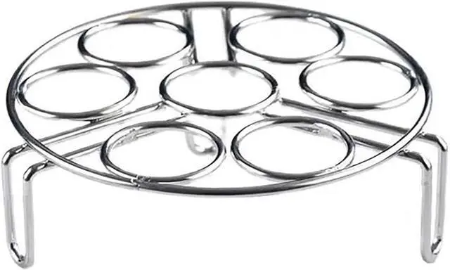 Main image of Egg Steaming Rack, 6.2 Inch 7 Egg Hole Round Food Grade Stainless Steel Steamer for Food Steaming, Cooling and Roasting Cooking in Kitchen and Outdoors (1 pcs)