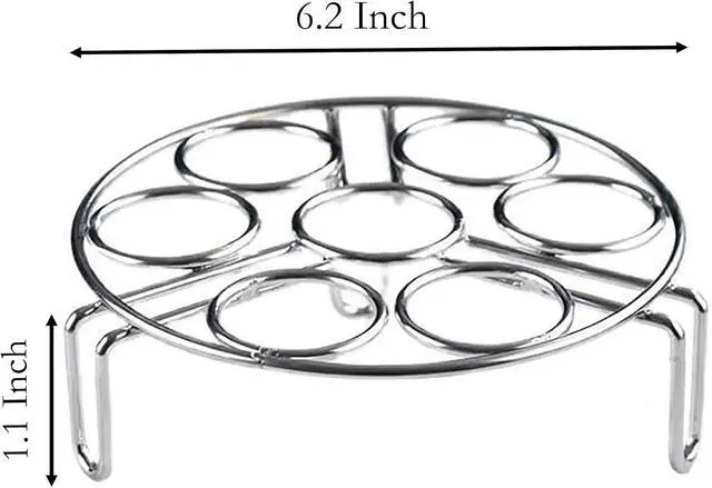 Alt view image 2 of 6 - Egg Steaming Rack, 6.2 Inch 7 Egg Hole Round Food Grade Stainless Steel Steamer for Food Steaming, Cooling and Roasting Cooking in Kitchen and Outdoors (1 pcs)