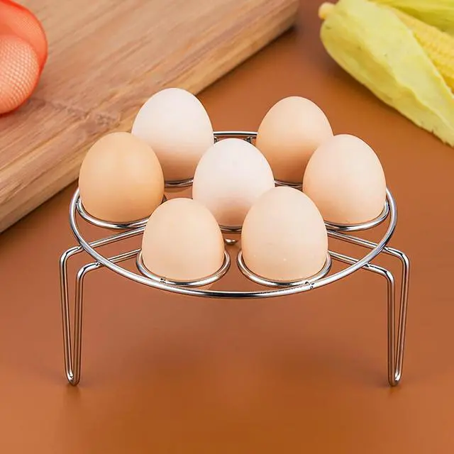 Alt view image 5 of 6 - Egg Steaming Rack, 6.2 Inch 7 Egg Hole Round Food Grade Stainless Steel Steamer for Food Steaming, Cooling and Roasting Cooking in Kitchen and Outdoors (1 pcs)