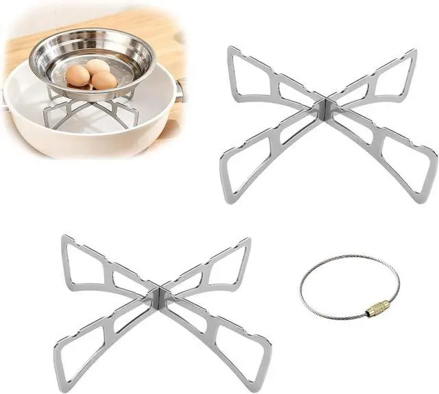 Main image of MIUPOO Cooking Rack,Stainless Steel Steam Tray,Cooling Steaming Grilling Rack Removable,for Cooking Steaming Cooling,4.85 Inches,2 Pieces.