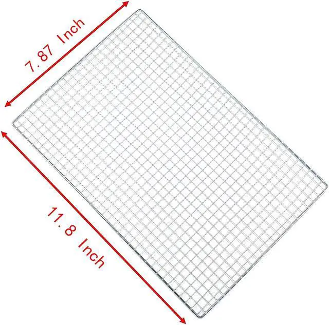 Alt view image 2 of 5 - Roasting Racks, 2 Pcs 11.8 Inch x 7.9 Inch Stainless Steel Grill Racks Grid Net for Baking and Cooling of Barbeque in Oven, Party, Dinning and Outdoors (2, 11.8 inch x 7.9 inch)