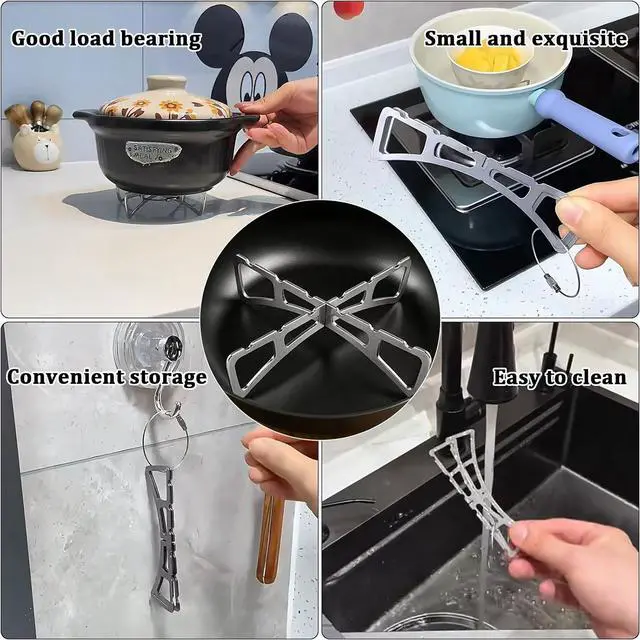 Alt view image 4 of 6 - MIUPOO Cooking Rack,Stainless Steel Steam Tray,Cooling Steaming Grilling Rack Removable,for Cooking Steaming Cooling,4.85 Inches,2 Pieces.