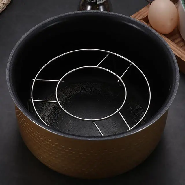 Alt view image 5 of 6 - 3 Pcs 5 Inch Stainless Steel Trivet Steaming Rack Stand Small Round Steamer Rack for Pot Kitchen Cooking Stremer Stand Pressure Cooker Steaming Rack