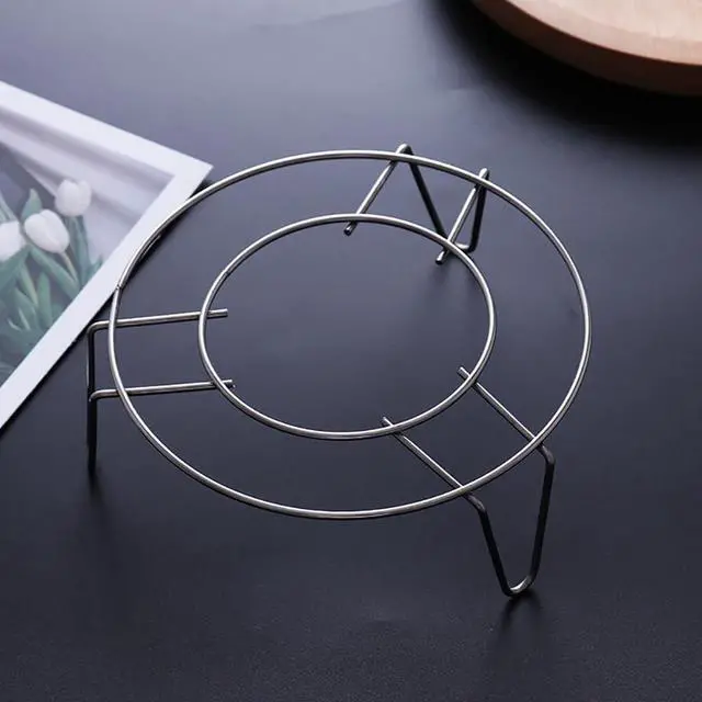 Alt view image 2 of 6 - 3 Pcs 5 Inch Stainless Steel Trivet Steaming Rack Stand Small Round Steamer Rack for Pot Kitchen Cooking Stremer Stand Pressure Cooker Steaming Rack