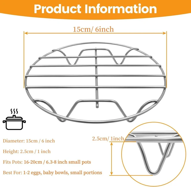 Alt view image 2 of 6 - UTALAND Round Cooling Racks Stainless Steel Cooling Rack for Steamer, 6"