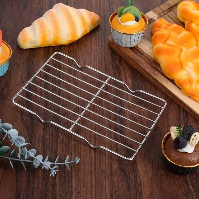 Alt view image 2 of 7 - Roasting Rack Stainless Steel Wire Rack for Baking Sheet 5.3 x 8.46 Inch Heavy Duty Wire Grate Oven Grill Rack Oven Rack Cooling Rack Baking Rack with 4 Legs Rectangle Wire Cooking Racks for Meat
