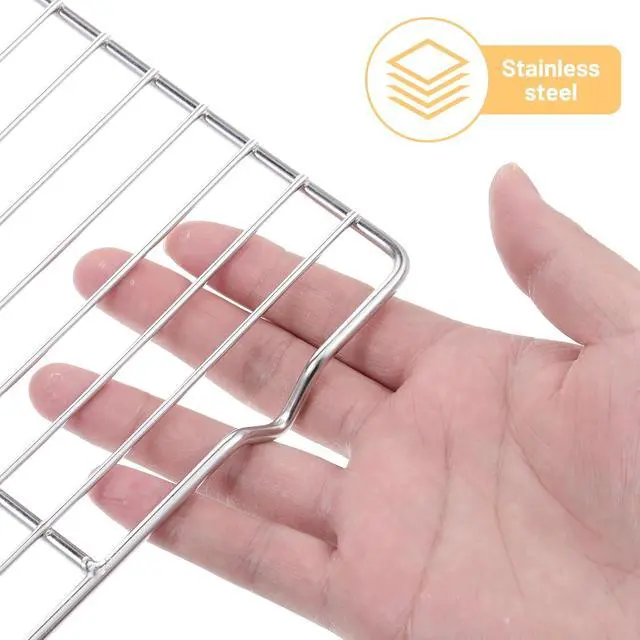 Alt view image 4 of 7 - Roasting Rack Stainless Steel Wire Rack for Baking Sheet 5.3 x 8.46 Inch Heavy Duty Wire Grate Oven Grill Rack Oven Rack Cooling Rack Baking Rack with 4 Legs Rectangle Wire Cooking Racks for Meat