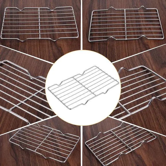 Alt view image 6 of 7 - Roasting Rack Stainless Steel Wire Rack for Baking Sheet 5.3 x 8.46 Inch Heavy Duty Wire Grate Oven Grill Rack Oven Rack Cooling Rack Baking Rack with 4 Legs Rectangle Wire Cooking Racks for Meat