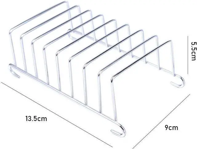 Alt view image 2 of 7 - Toast Bread Rack Holder, Stainless Steel 8 Slice Holes Toast Bread Rack, Rectangle Pancake Holder Kitchen Organizer Bakeware Cooling Racks