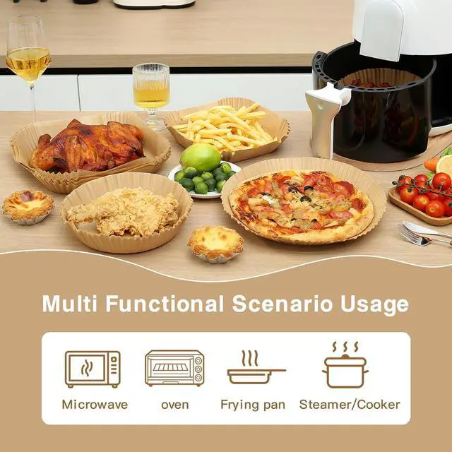 Alt view image 2 of 6 - Air Fryer Liners Disposable Square 6.5" 100PCS Parchment Paper For Airfryer
