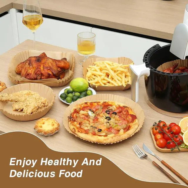 Alt view image 6 of 6 - Air Fryer Liners Disposable Square 6.5" 100PCS Parchment Paper For Airfryer