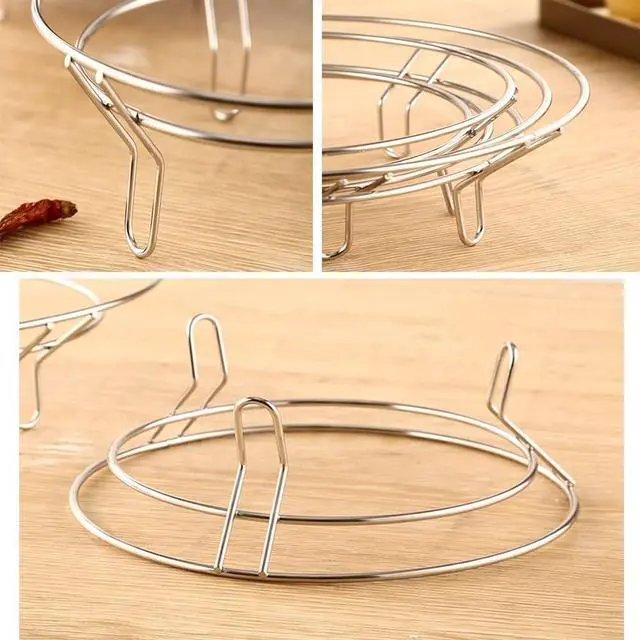 Alt view image 5 of 6 - 2 Pack Wok Pan Holder Hot Stir-Fry Pans Wire Rack Steamer Dish Base Serving Stand Round Bottom Pot Trivet Bracket Stainless Steel Heat Resistant for Kitchen Table Countertops Cooling
