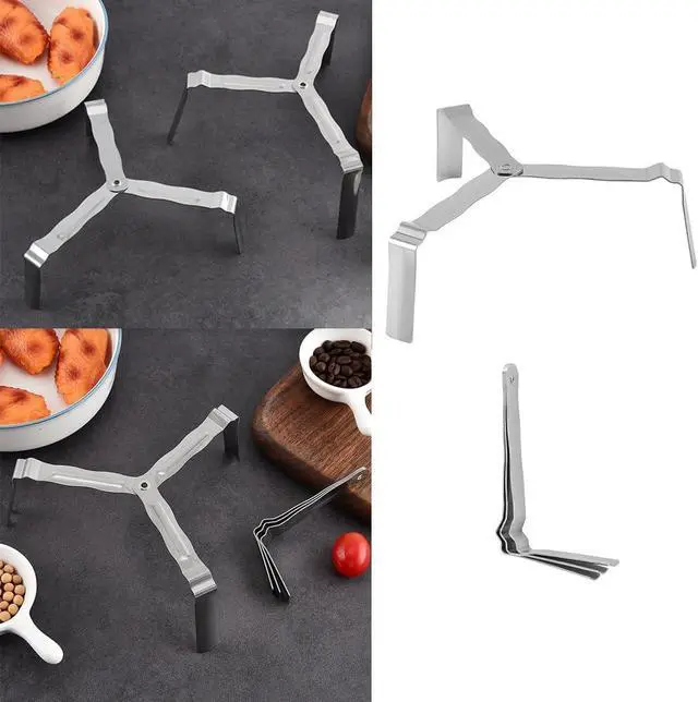Alt view image 3 of 7 - 4 Pack Small Steamer Rack Trivet Portable Folding Cooking Rack Cooling Steaming Racks for Air Fryer Stockpot Pressure Cooker Oven Wok Pan Stock Pot Dinnerware Porcelain Plates Dinner Dishes