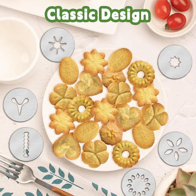 Alt view image 2 of 7 - 6 PCS Cookie Press Set for OXO Good Grips - Cookie Press Discs, Metal Cookie Mold Disc, Stainless Steel Cookie Stencils, Cookie Press for Baking Accessories, for DIY Biscuit Maker and Decoration