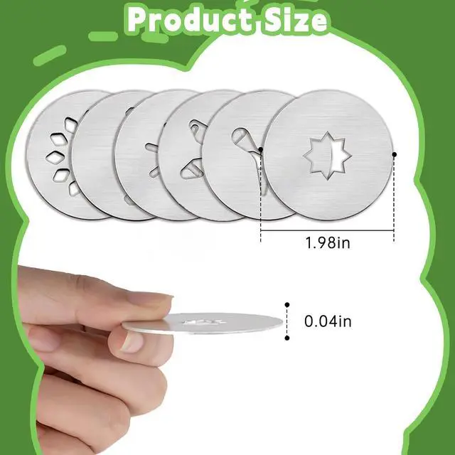 Alt view image 4 of 7 - 6 PCS Cookie Press Set for OXO Good Grips - Cookie Press Discs, Metal Cookie Mold Disc, Stainless Steel Cookie Stencils, Cookie Press for Baking Accessories, for DIY Biscuit Maker and Decoration