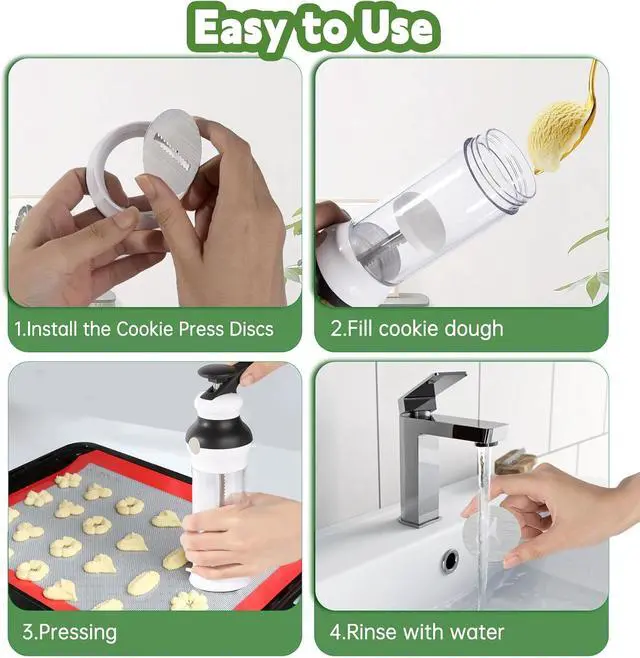 Alt view image 5 of 7 - 6 PCS Cookie Press Set for OXO Good Grips - Cookie Press Discs, Metal Cookie Mold Disc, Stainless Steel Cookie Stencils, Cookie Press for Baking Accessories, for DIY Biscuit Maker and Decoration