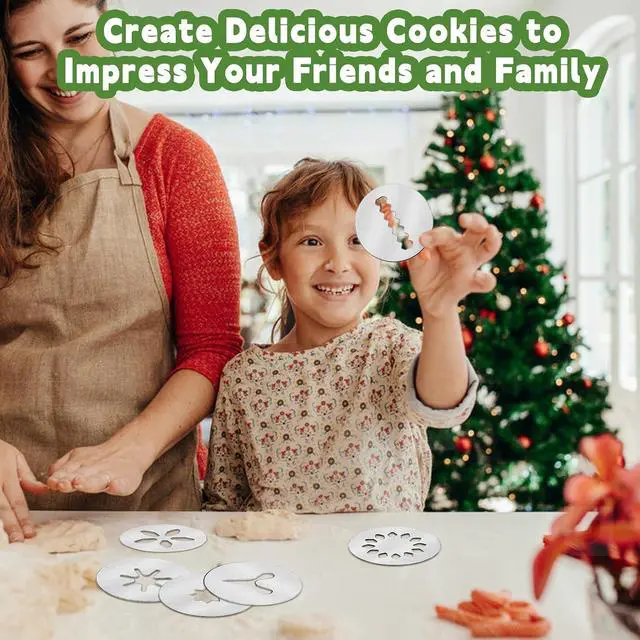 Alt view image 7 of 7 - 6 PCS Cookie Press Set for OXO Good Grips - Cookie Press Discs, Metal Cookie Mold Disc, Stainless Steel Cookie Stencils, Cookie Press for Baking Accessories, for DIY Biscuit Maker and Decoration