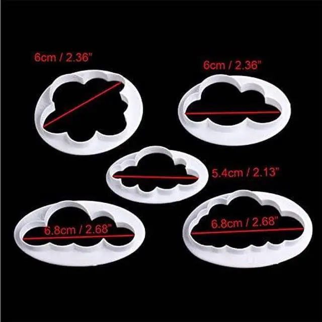 Alt view image 3 of 4 - 5PCS Different Pattern Plastic Fluffy Cloud Cutters Cookie Cutters Cake Cutters Fondant Cloud Cutters