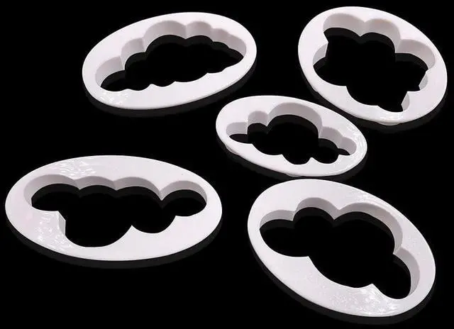 Main image of 5PCS Different Pattern Plastic Fluffy Cloud Cutters Cookie Cutters Cake Cutters Fondant Cloud Cutters