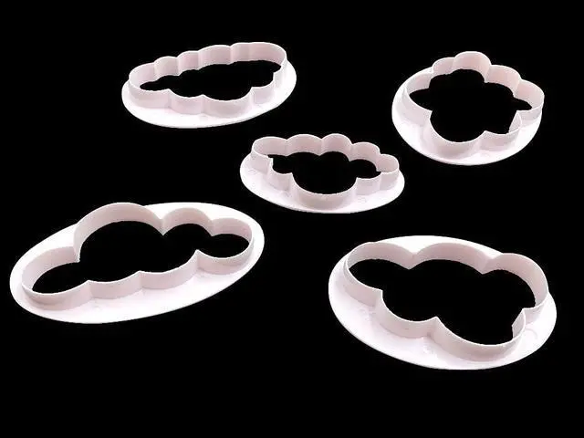 Alt view image 4 of 4 - 5PCS Different Pattern Plastic Fluffy Cloud Cutters Cookie Cutters Cake Cutters Fondant Cloud Cutters