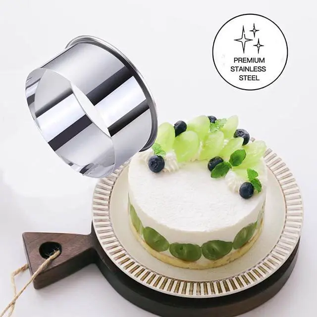Alt view image 4 of 6 - 5 Pieces Biscuit Cookie Cutters Set,Stainless Steel Circle Round Cookie Biscuit Cutters in Graduated Sizes Shape Molds for Pastries Doughs Doughnuts