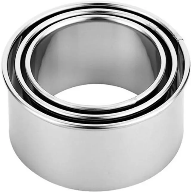 Main image of Cookie Cutters - Biscuit Cutters/Stainless Steel Dumpling Cutters/Cake Pastry Cutters/Cake Cookie Scone Cutters Molds stamps for Cooking Baking (3Pcs, Round Edge)