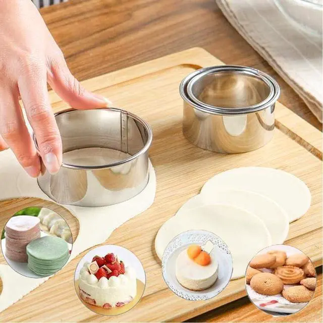 Alt view image 7 of 7 - Cookie Cutters - Biscuit Cutters/Stainless Steel Dumpling Cutters/Cake Pastry Cutters/Cake Cookie Scone Cutters Molds stamps for Cooking Baking (3Pcs, Round Edge)