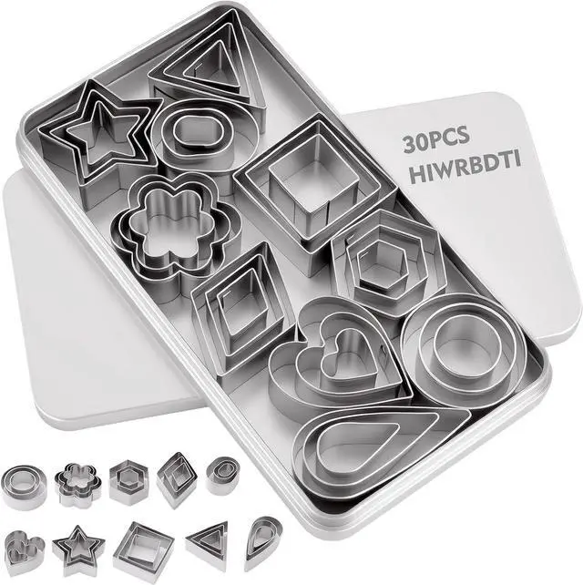 Main image of 30PCS Mini Cookie Cutters Shapes Set with Box for Kids