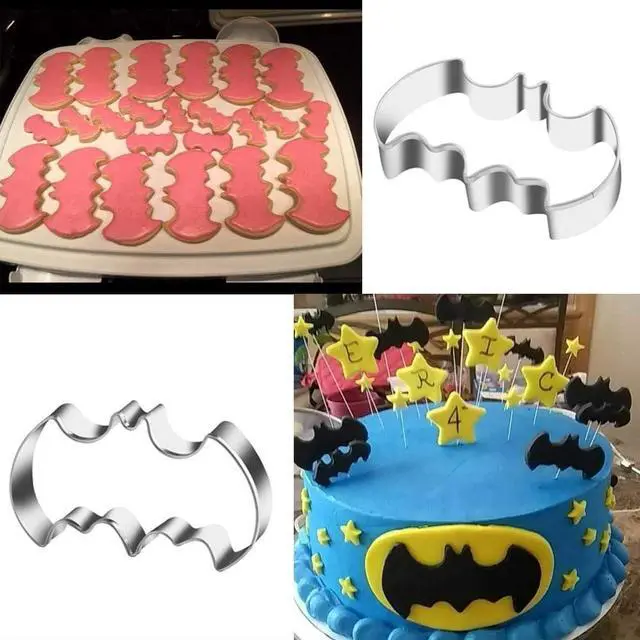 Alt view image 5 of 6 - 3 Pack Cookie Cutters Set Stainless Steel Bat Shape Halloween Biscuit Cookie Cutter