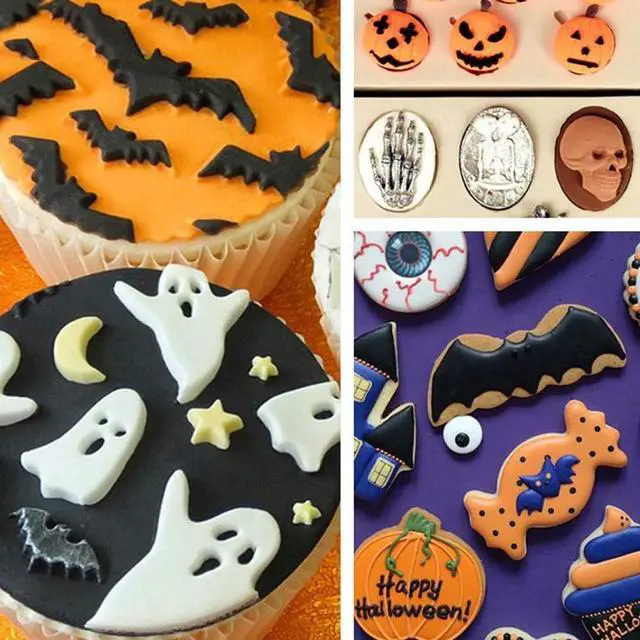 Alt view image 6 of 6 - 3 Pack Cookie Cutters Set Stainless Steel Bat Shape Halloween Biscuit Cookie Cutter