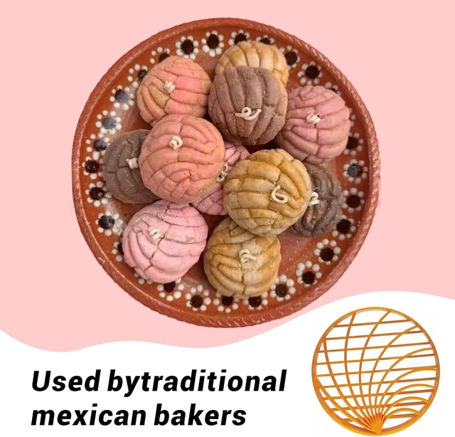 Alt view image 6 of 7 - Concha Cutter Mexican Bread Mold with 4.1 Inch,Concha stamp two-sided mold,Marcador De Conchas De Pan Dulce - Bread Stamp, Cortador De Conchas Mexicanas(Orange)
