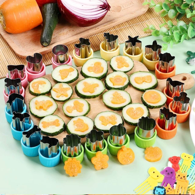 Alt view image 3 of 7 - CECIAOAIME 24 pcs Cookie Cutters Fruit Cutter Set Vegetable Stamps Mold