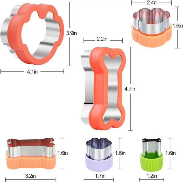 Alt view image 2 of 7 - Dog Cookie Cutter Set - Dog Bone and Dog Paw Print Cookie Mold for Homemade Treats - Stainless Steel Cookie Cutter molds for Kids Suitable for Cakes and Cookies (Assorted Sizes)