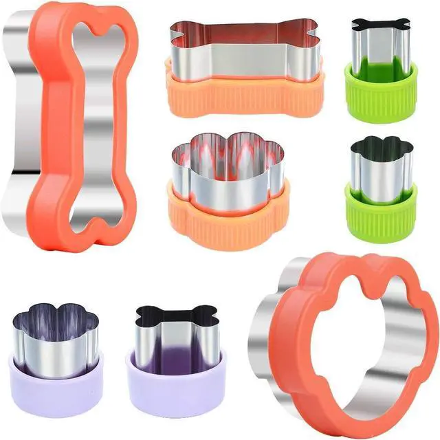 Main image of Dog Cookie Cutter Set - Dog Bone and Dog Paw Print Cookie Mold for Homemade Treats - Stainless Steel Cookie Cutter molds for Kids Suitable for Cakes and Cookies (Assorted Sizes)