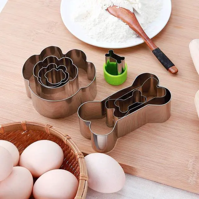 Alt view image 6 of 7 - Dog Cookie Cutter Set - Dog Bone and Dog Paw Print Cookie Mold for Homemade Treats - Stainless Steel Cookie Cutter molds for Kids Suitable for Cakes and Cookies (Assorted Sizes)