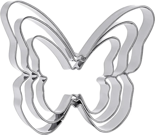 Main image of YnGvaRR Butterfly Cookie Cutter Set- 3.9,3.1,2.4 - 3 Piece - Stainless Steel
