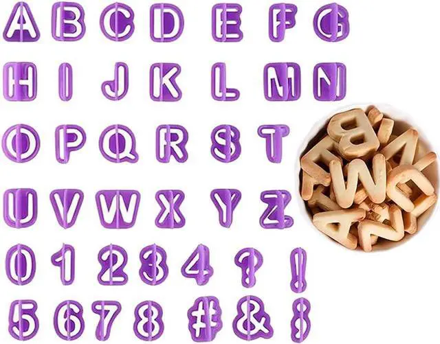 Main image of BlingKingdom 40 PCS Mini Alphabet Cookie Cutters, Fondant Letter Cutter Set
