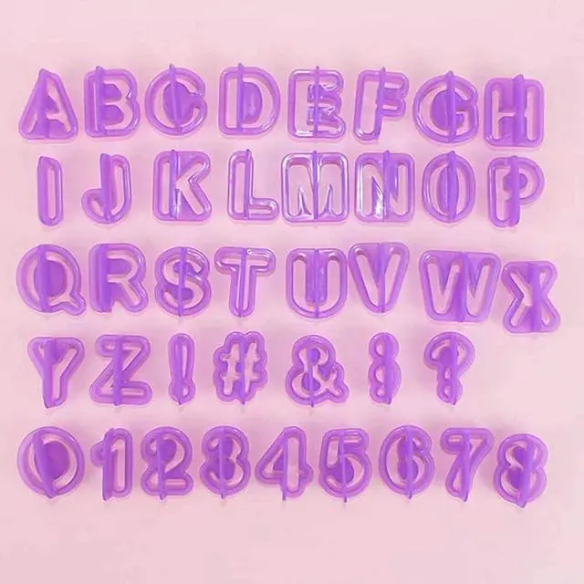 Alt view image 6 of 6 - BlingKingdom 40 PCS Mini Alphabet Cookie Cutters, Fondant Letter Cutter Set