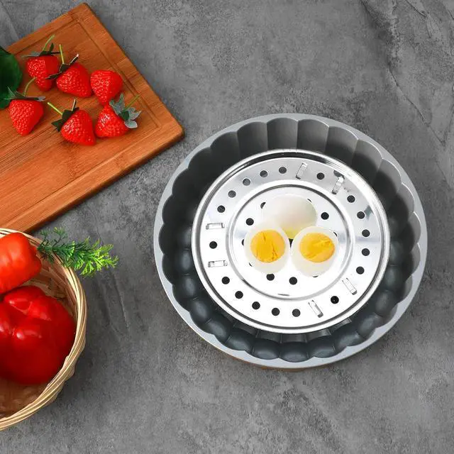 Alt view image 5 of 7 - 2PCS Round Stainless Steel Steamer Rack, Steaming Rack Stand, Canner Canning Racks Steamer Insert Stock Pot Steaming Tray Pressure Cooker Cooking Toast Bread Salad Baking