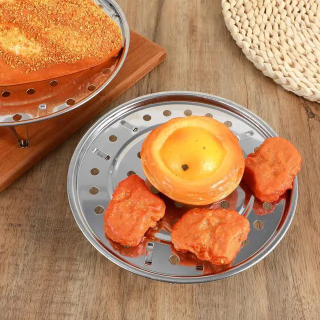 Alt view image 4 of 7 - 2PCS Round Stainless Steel Steamer Rack, Steaming Rack Stand, Canner Canning Racks Steamer Insert Stock Pot Steaming Tray Pressure Cooker Cooking Toast Bread Salad Baking