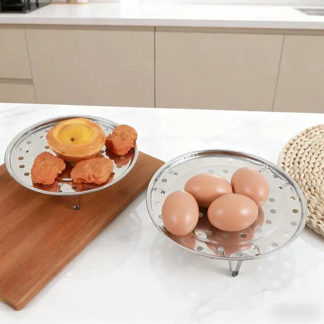 Alt view image 7 of 7 - 2PCS Round Stainless Steel Steamer Rack, Steaming Rack Stand, Canner Canning Racks Steamer Insert Stock Pot Steaming Tray Pressure Cooker Cooking Toast Bread Salad Baking