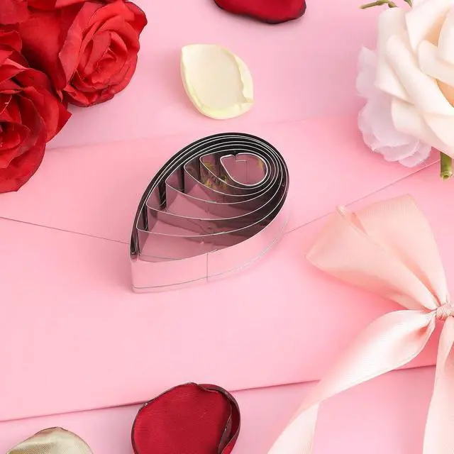 Alt view image 3 of 7 - 7Pcs Cutter Set Penta Angel Stainless Steel Cake Cookie Cutter Molds Flower Petal Fondant Teardrop Shaped Cake Cookie Pastry Baking Molds for Cupcake Topper Decoration
