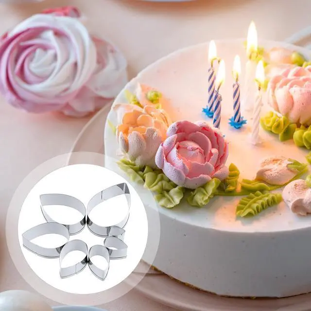 Alt view image 5 of 7 - 7Pcs Cutter Set Penta Angel Stainless Steel Cake Cookie Cutter Molds Flower Petal Fondant Teardrop Shaped Cake Cookie Pastry Baking Molds for Cupcake Topper Decoration