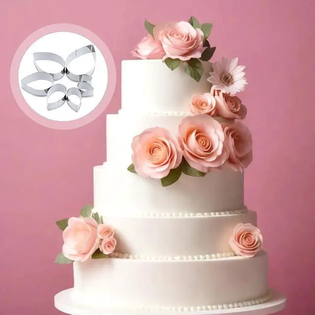 Alt view image 4 of 7 - 7Pcs Cutter Set Penta Angel Stainless Steel Cake Cookie Cutter Molds Flower Petal Fondant Teardrop Shaped Cake Cookie Pastry Baking Molds for Cupcake Topper Decoration