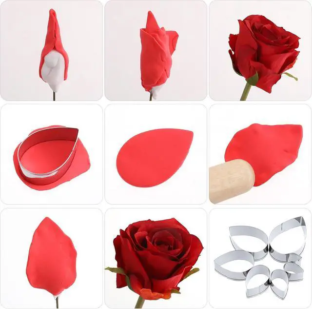 Alt view image 6 of 7 - 7Pcs Cutter Set Penta Angel Stainless Steel Cake Cookie Cutter Molds Flower Petal Fondant Teardrop Shaped Cake Cookie Pastry Baking Molds for Cupcake Topper Decoration