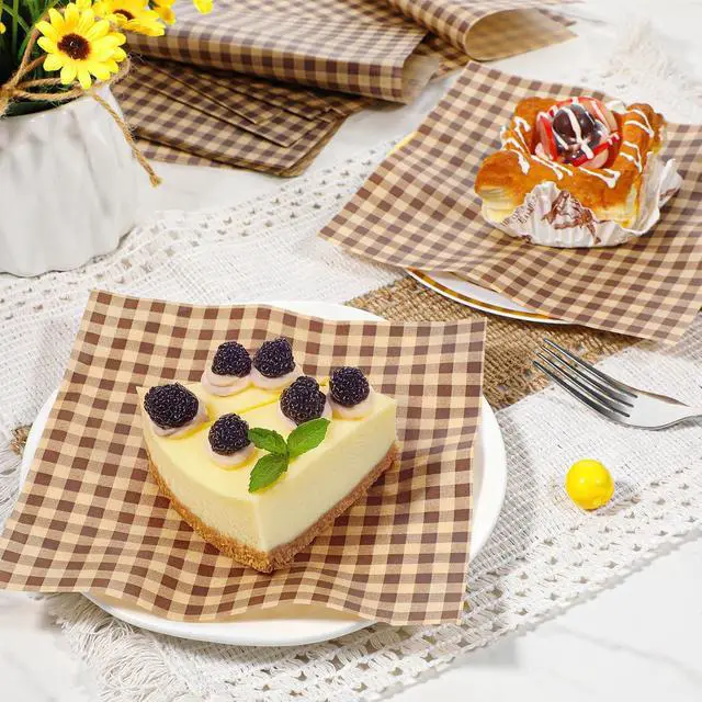 Alt view image 3 of 7 - WLLHYF 100Pcs Wax Paper Sheets for Food 7x7 In Checkered Deli Paper Sheets Greaseproof Sandiwch Wrapping Papers Elegant Basket Liners for Parties, Picnics, and Outdoors