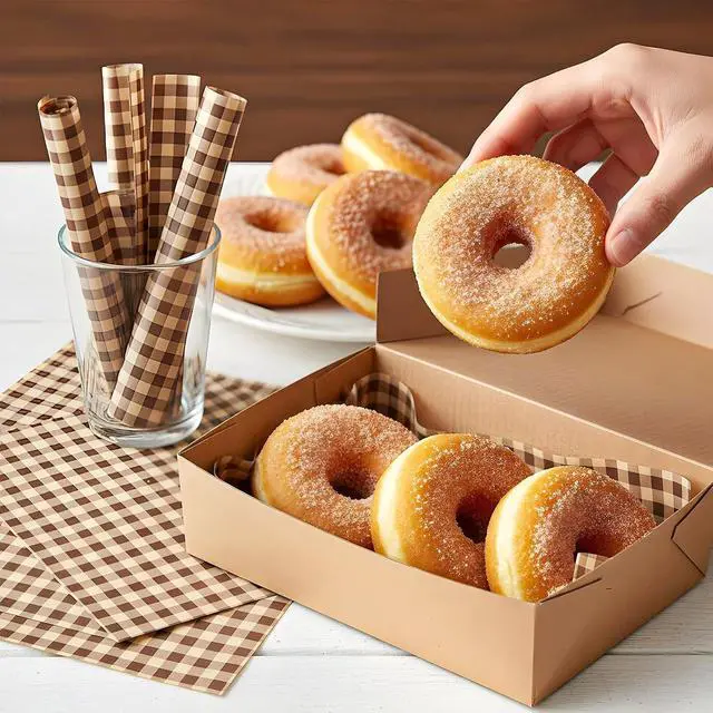 Alt view image 4 of 7 - WLLHYF 100Pcs Wax Paper Sheets for Food 7x7 In Checkered Deli Paper Sheets Greaseproof Sandiwch Wrapping Papers Elegant Basket Liners for Parties, Picnics, and Outdoors