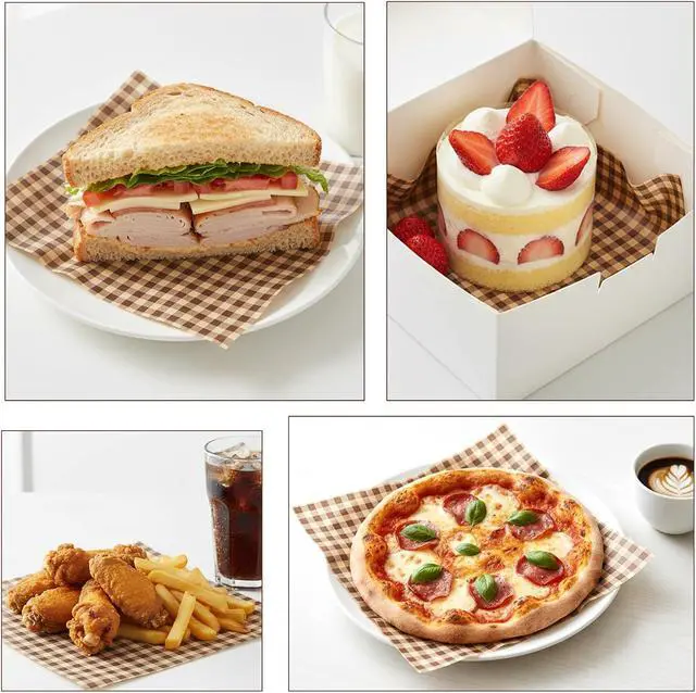 Alt view image 7 of 7 - WLLHYF 100Pcs Wax Paper Sheets for Food 7x7 In Checkered Deli Paper Sheets Greaseproof Sandiwch Wrapping Papers Elegant Basket Liners for Parties, Picnics, and Outdoors