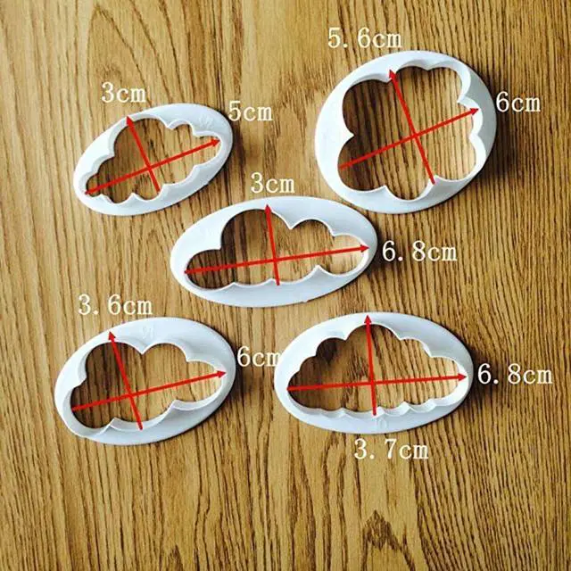 Alt view image 6 of 7 - Palksky Cloud Fondant Cutter Fluffy Cloud Plastic Cookie Cutter Cake Mold Sugar Craft Mold Cake Decorating Tools(5PCS)