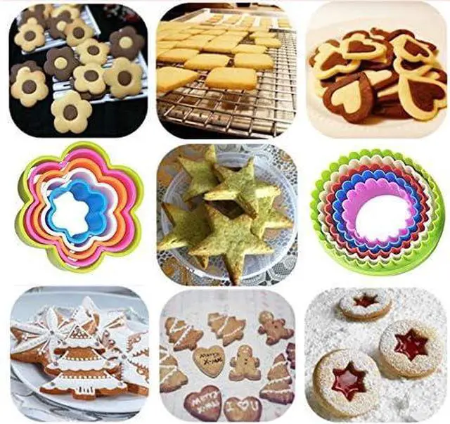 Alt view image 3 of 4 - 25 PCS Cookie Cutter Set Multi-size Sandwich Fondant Cake Fruit Vegetable Shapes Cutter Set